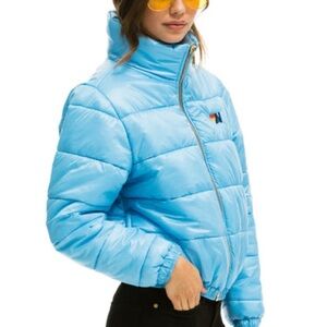 Aviator Nation Light Blue Puffer Jacket
